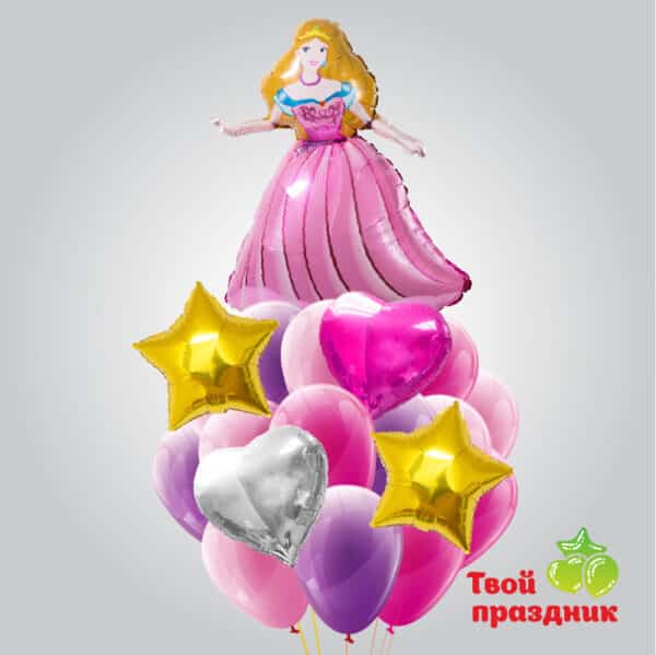 Букет из гелиевых воздушных шаров «Маленькая принцесса»