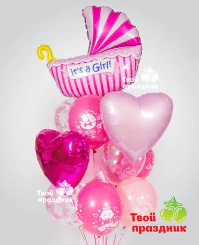 Воздушные шары на выписку из роддома для девочки. Твой праздник, Калининград