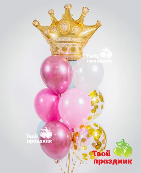 Букет шариков для принцессы с короной. Твой праздник, Калининград