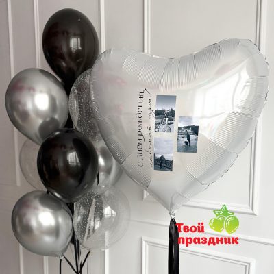 Композиция из шаров с сердцем "Моменты вместе"